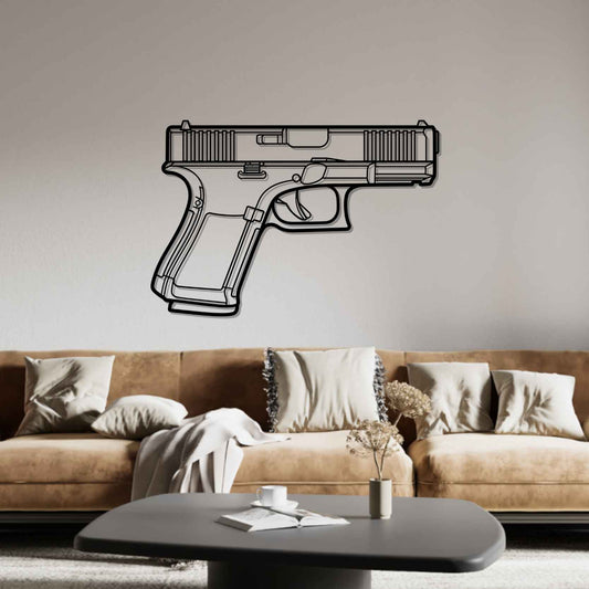 1911 2008 Front Silhouette Metal Gun Silhouette Wall Art