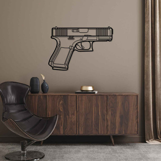 1911 2008 Front Silhouette Metal Gun Silhouette Wall Art