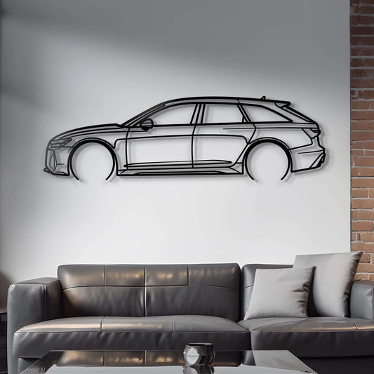 2022 RS6 Metal Car Silhouette Wall Art | Personalized Car Gift For Men - PixelGears