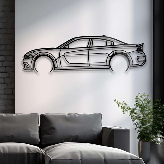 2023 Charger SRT Hellcat Metal Car Silhouette Wall Art | Personalized Car Gift For Men - PixelGears
