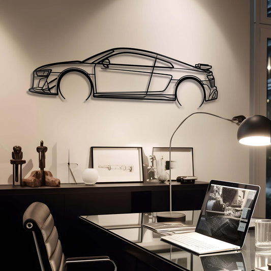 2023 R8 V10 GT Metal Car Silhouette Wall Art | Personalized Car Gift For Men - PixelGears