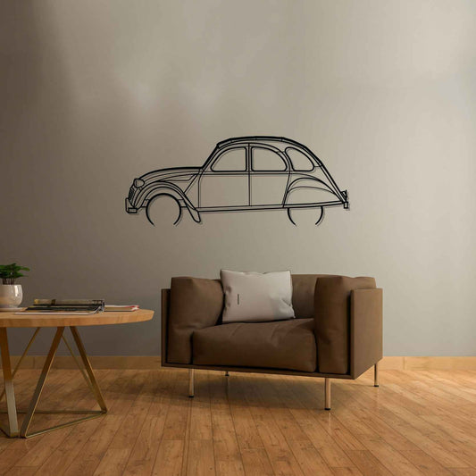 Citroën 2CV 1966 Metal Wall Art Car Silhouette | Personalized Car Gift For Men - PixelGears