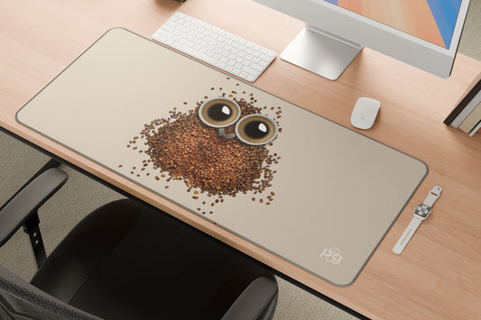 Coffee Beans Owl Shape - XXL and XXXXL Mouse Pad - PixelGears