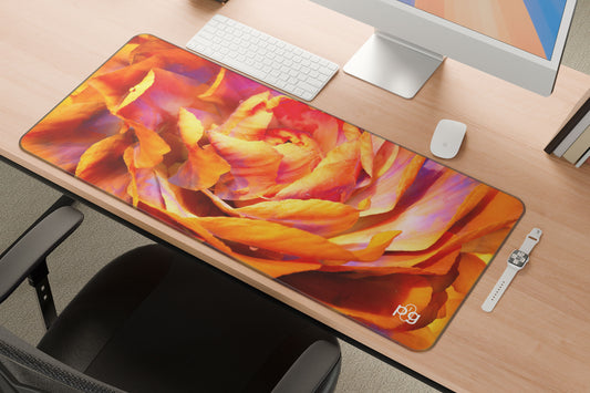 Peony Macro Orange - XXL and XXXXL Mouse Pad - PixelGears