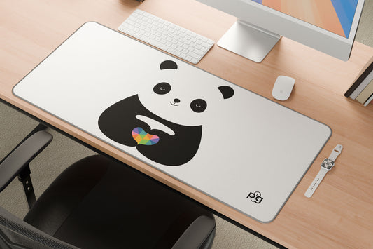 Cute Panda Love Heart - XXL and XXXXL Mouse Pad - PixelGears