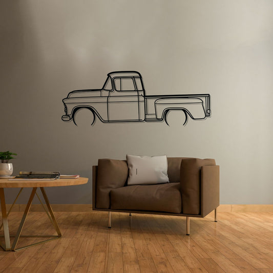 1957 Chevy 3100 Metal Wall Art Car Silhouette | Personalized Car Gift For Men - PixelGears