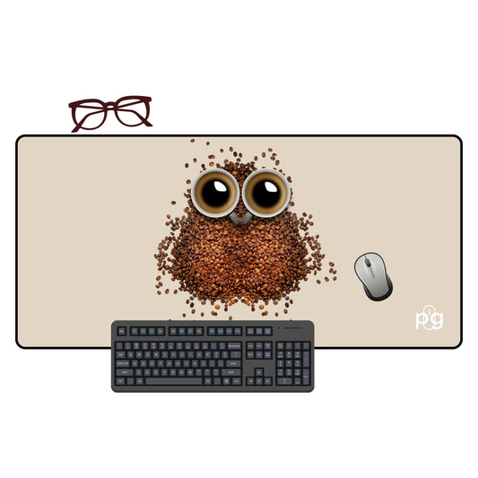 Coffee Beans Owl Shape - XXL and XXXXL Mouse Pad - PixelGears