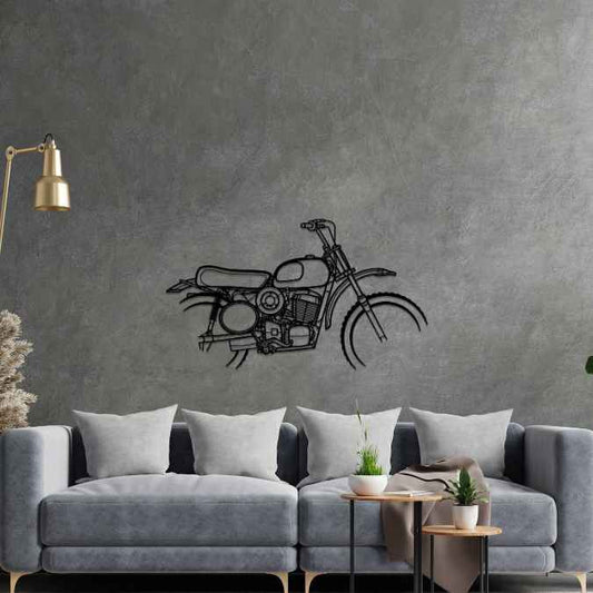 450 1972 Metal Wall Art Bike Silhouettes | Wall Decor | Gift For Men - Pixelgears