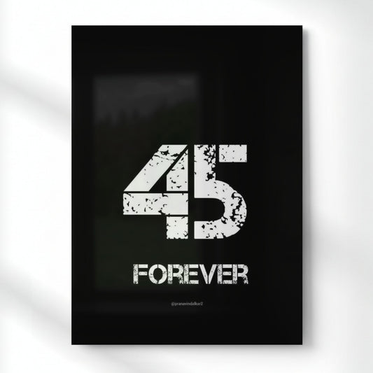 45 Forever – The Hitman Legacy Quote Metal Poster | Aesthetic Pop Art Wall Decor & Painting