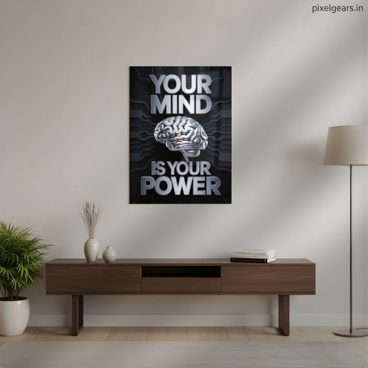 Mind Is Power Metal Poster | Aesthetic Pop Art Wall Decor & Painting