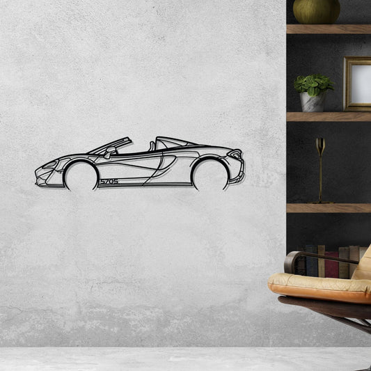 McLaren 570S Spider Metal Wall Art Car Silhouette | Personalized Car Gift For Men - PixelGears