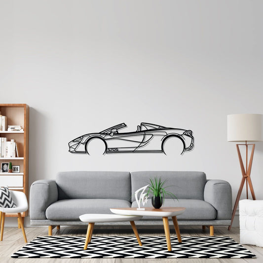 McLaren 570S Spider Metal Wall Art Car Silhouette | Personalized Car Gift For Men - PixelGears