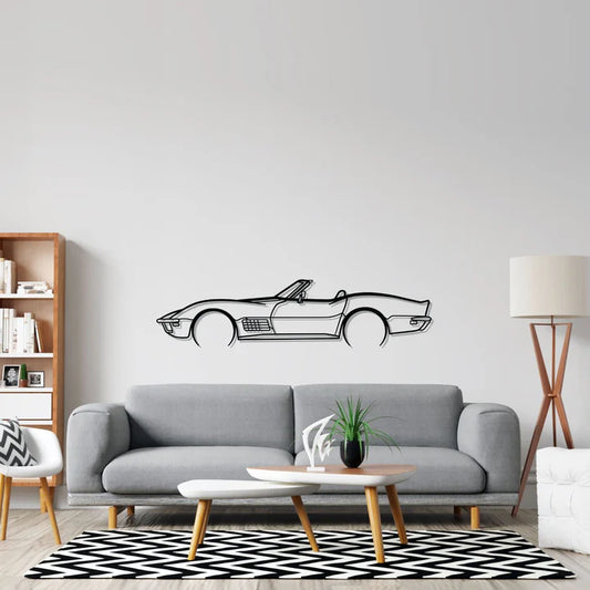 71 convertible Metal Wall Art Car Silhouette | Personalized Car Gift For Men - PixelGears