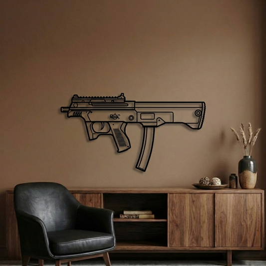 JS9 Silhouette BGMI Metal Gun Silhouette Wall Art - PixelGears