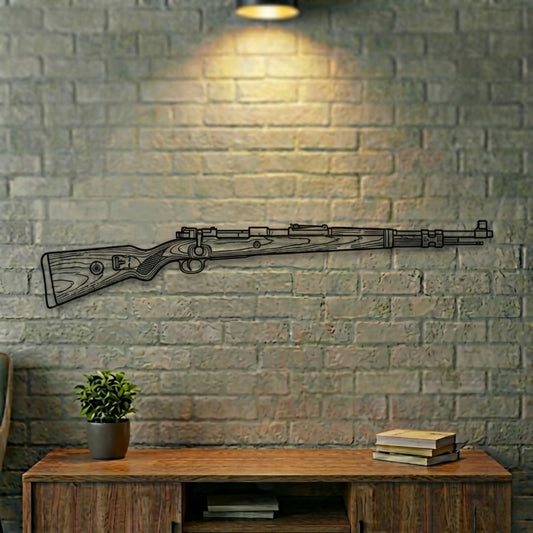 KAR 98K Silhouette BGMI Metal Gun Silhouette Wall Art - PixelGears