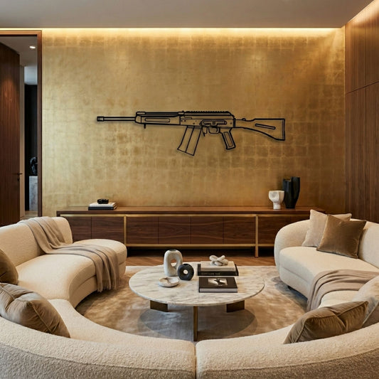 S12K Silhouette BGMI Metal Gun Silhouette Wall Art - PixelGears