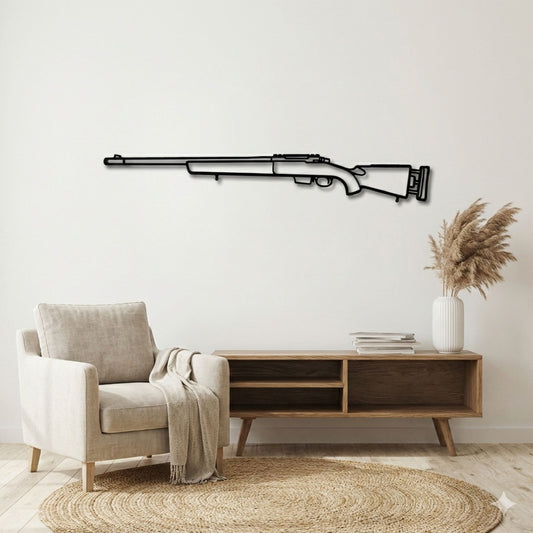 M24 Silhouette BGMI Metal Gun Silhouette Wall Art - PixelGears