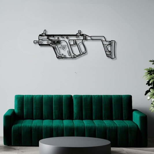 Vector Silhouette BGMI Metal Gun Silhouette Wall Art - PixelGears