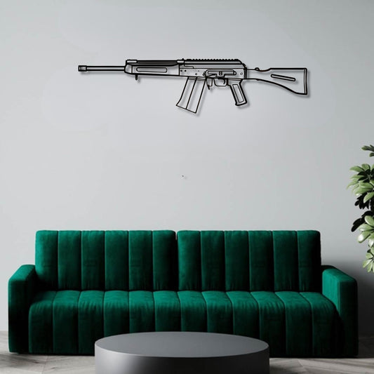 S12K Silhouette BGMI Metal Gun Silhouette Wall Art - PixelGears