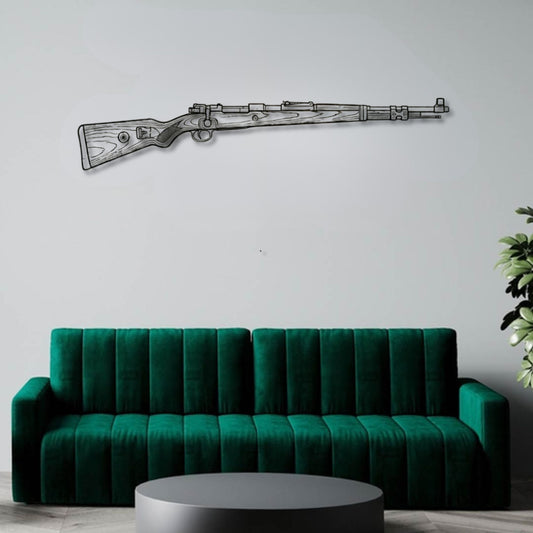 KAR 98K Silhouette BGMI Metal Gun Silhouette Wall Art - PixelGears