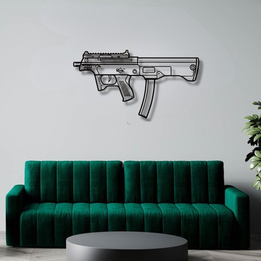 JS9 Silhouette BGMI Metal Gun Silhouette Wall Art - PixelGears