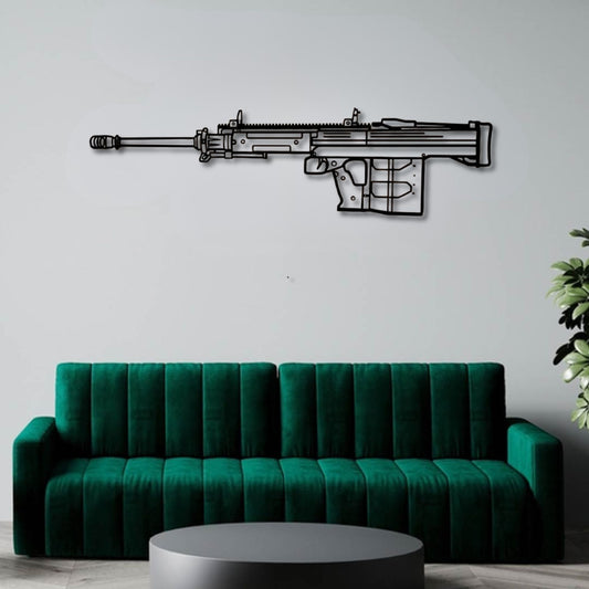 AMR Silhouette BGMI Metal Gun Silhouette Wall Art - PixelGears