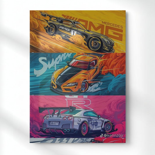 AMG. Supra. GT-R Metal Poster | Aesthetic Pop Art Wall Decor & Painting