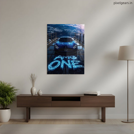 AMG ONE: Hyperdrive Orbit Metal Poster | Aesthetic Pop Art Wall Decor & Painting