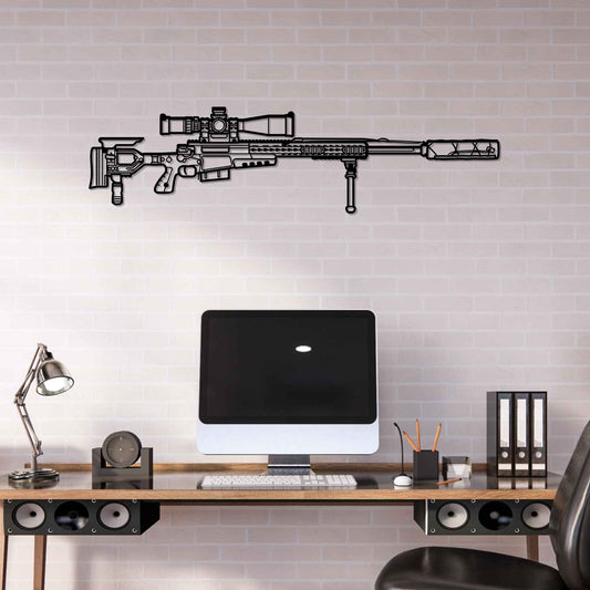 AWM G22A2 Silhouette  Metal Gun Silhouette Wall Art