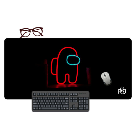 Among Us Neon Dark Background - XXL and XXXXL Mouse Pad - PixelGears