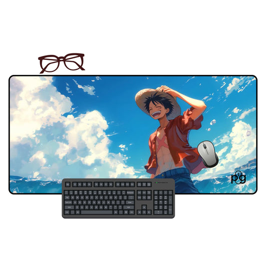 Anime Luffy In The Beach One Piece - XXL and XXXXL Mouse Pad - PixelGears