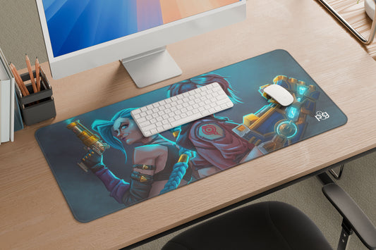 Arcane Jinx Vi League Of Legends Fan Art - XXL and XXXXL Mouse Pad - PixelGears