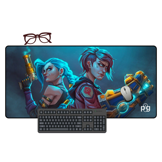 Arcane Jinx Vi League Of Legends Fan Art - XXL and XXXXL Mouse Pad - PixelGears