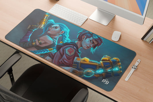 Arcane Jinx Vi League Of Legends Fan Art - XXL and XXXXL Mouse Pad - PixelGears