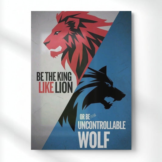 Be The King Like Lion Metal Poster | Aesthetic Pop Art Wall Decor & Painting
