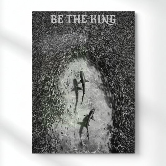 Be The King – Shark Leadership Metal Poster | Aesthetic Pop Art Wall Decor & Painting