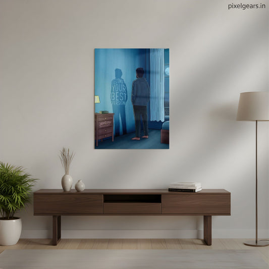 Become Your Best Version Metal Poster | Aesthetic Pop Art Wall Decor & Painting