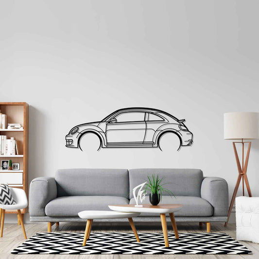 Volkswagen Beetle 2013 Metal Wall Art Car Silhouette | Personalized Car Gift For Men - PixelGears