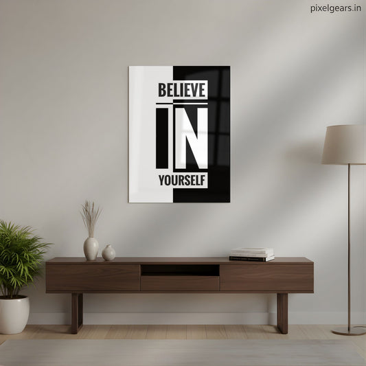 Believe In Yourself Metal Poster | Aesthetic Pop Art Wall Decor & Painting