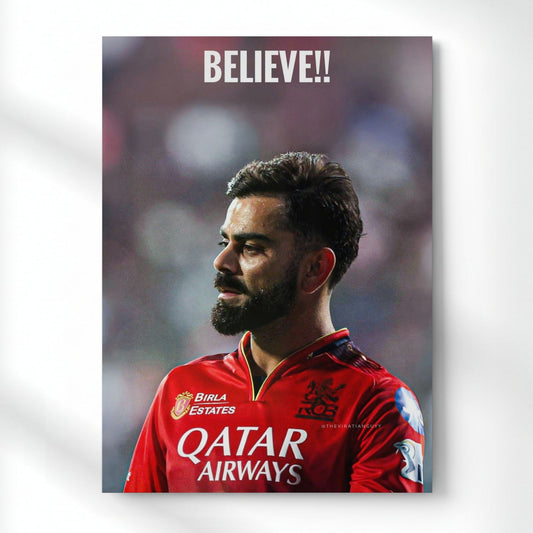 Believe! Rise, Fight, Repeat Quote Metal Poster | Aesthetic Pop Art Wall Decor & Painting