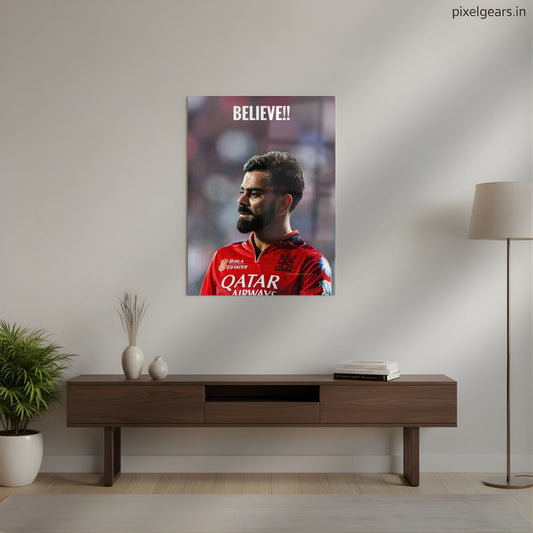 Believe! Rise, Fight, Repeat Quote Metal Poster | Aesthetic Pop Art Wall Decor & Painting