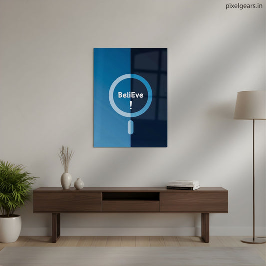 Believe Metal Poster | Aesthetic Pop Art Wall Decor & Painting