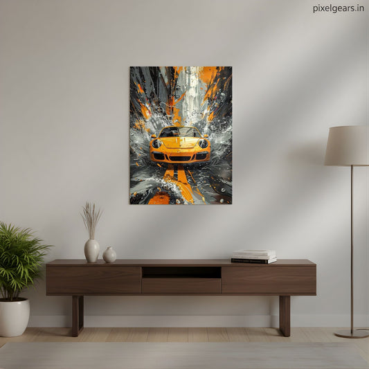 Bold Yellow, Pure Power Metal Poster | Aesthetic Pop Art Wall Decor & Painting