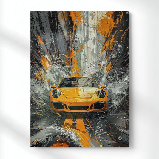 Bold Yellow, Pure Power Metal Poster | Aesthetic Pop Art Wall Decor & Painting