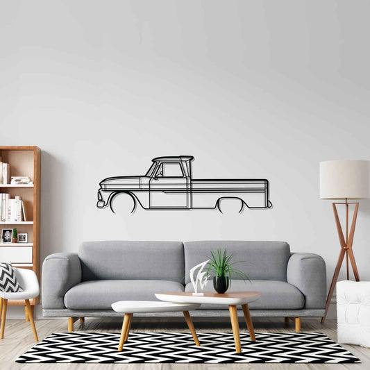1966 Chevrolet C10 Metal Wall Art Car Silhouette | Personalized Car Gift For Men - PixelGears