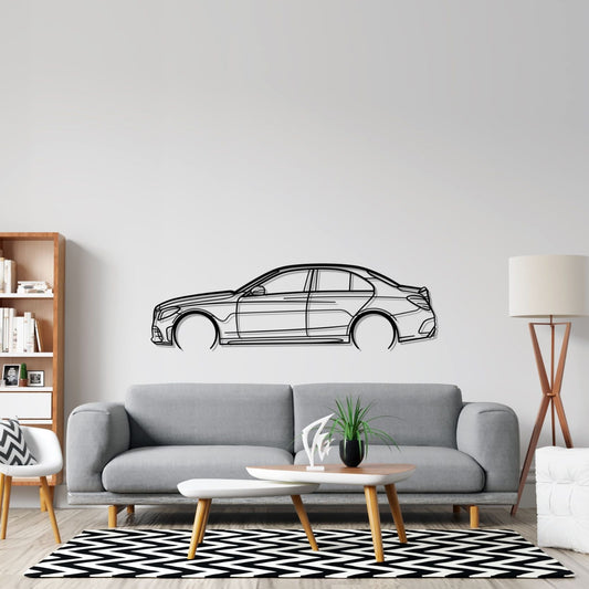 Mercedes C43AMG Metal Wall Art Car Silhouette | Personalized Car Gift For Men - PixelGears