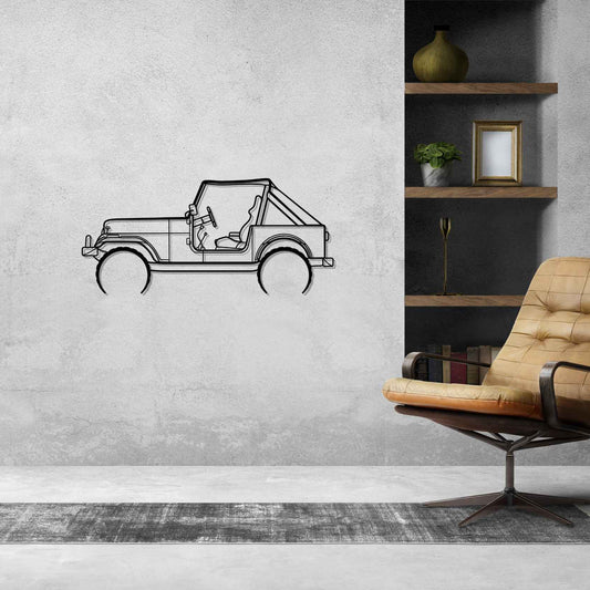 Jeep CJ-7 1980 Metal Wall Art Car Silhouette | Personalized Car Gift For Men - PixelGears