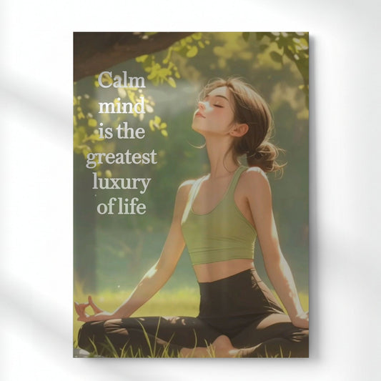 Calm Mind Yoga Metal Poster | Aesthetic Pop Art Wall Decor & Painting
