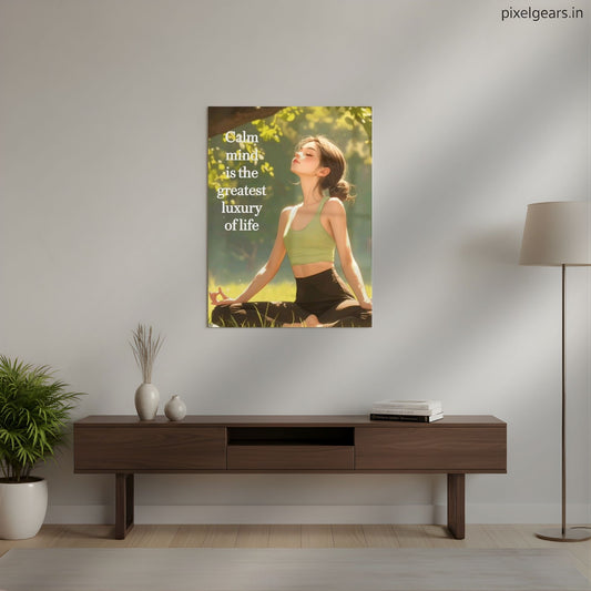 Calm Mind Yoga Metal Poster | Aesthetic Pop Art Wall Decor & Painting