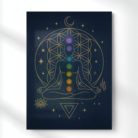 Chakra Alignment Metal Poster | Aesthetic Pop Art Wall Decor & Painting
